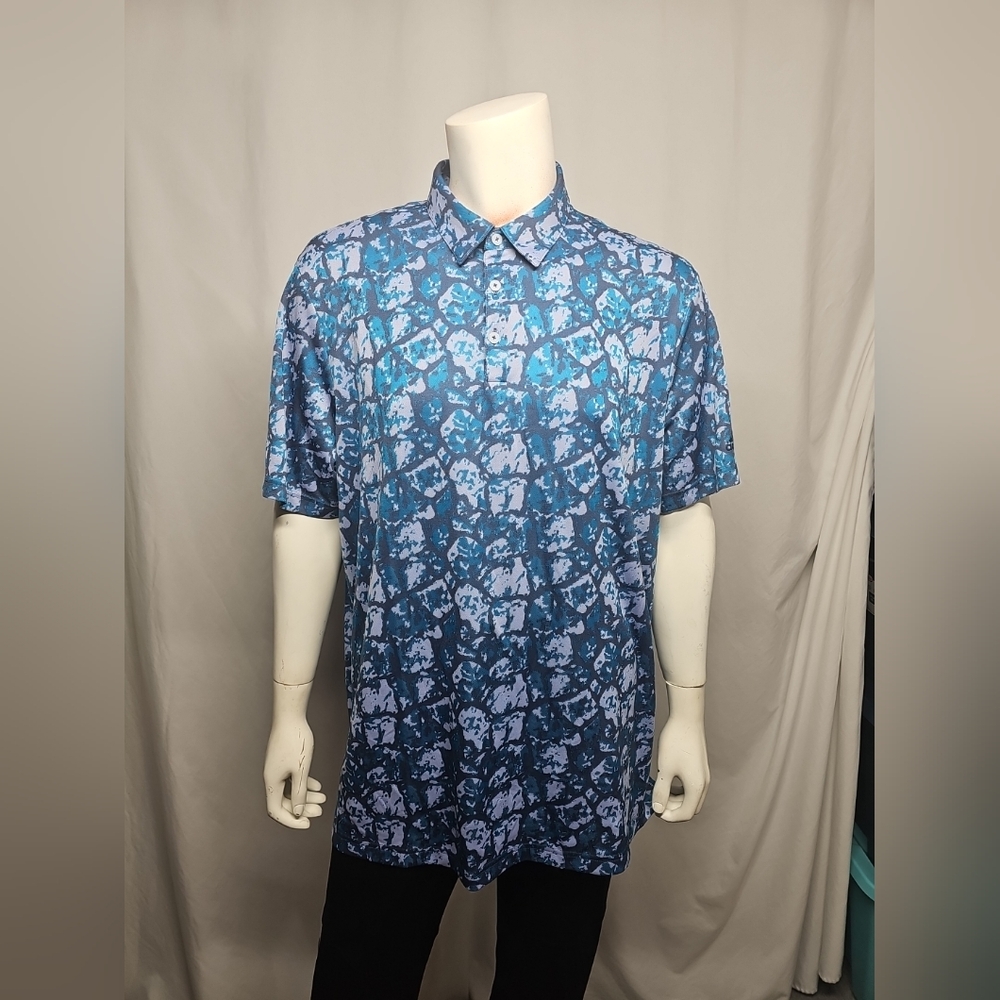 Adidas Cobblestone-Print Golf Polo Mens 2XL Performance
